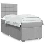 vidaXL Giroletto a Molle con Materasso Grigio Chiaro100x200 cm Tessuto