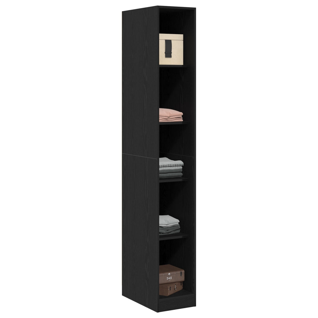Armadio rovere nero - 30x50x200 cm, Realizzato in legno ingegnerizzato