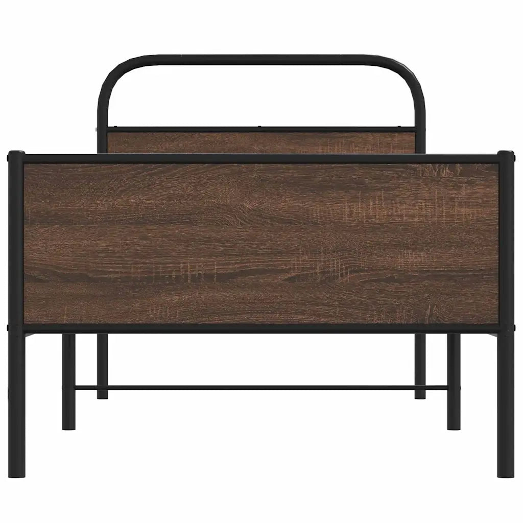 Giroletto senza Materasso-Struttura Letto Rovere Marrone 100x190 cm Truciolato 934226
