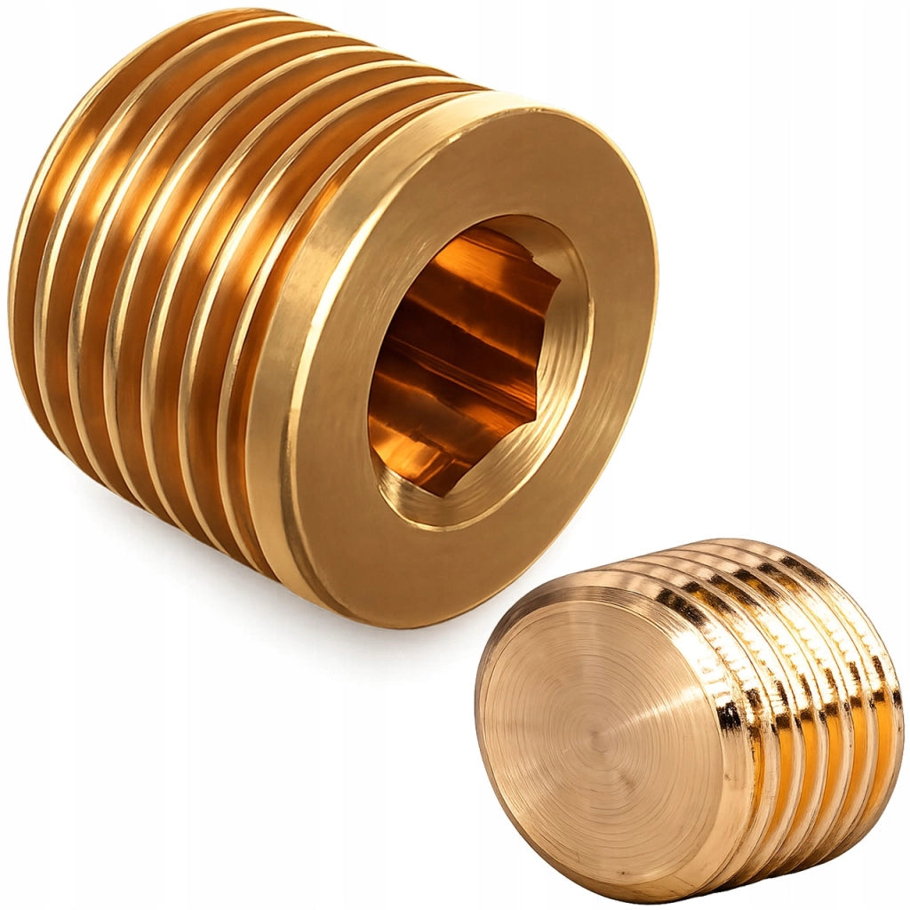 Tappo Filettato in Ottone 1/4" – Resistente alla Corrosione e Alta Pressione | Per Valvole Bypass e Impianti Idraulici