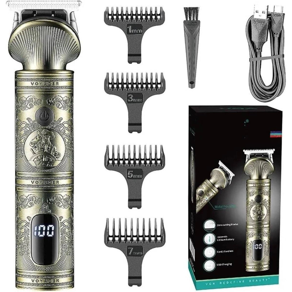 Trade Shop - Tagliacapelli Uomo Professionale Senza Filo Ricaricabile A Batteria 0 Mm Vgr 962 -