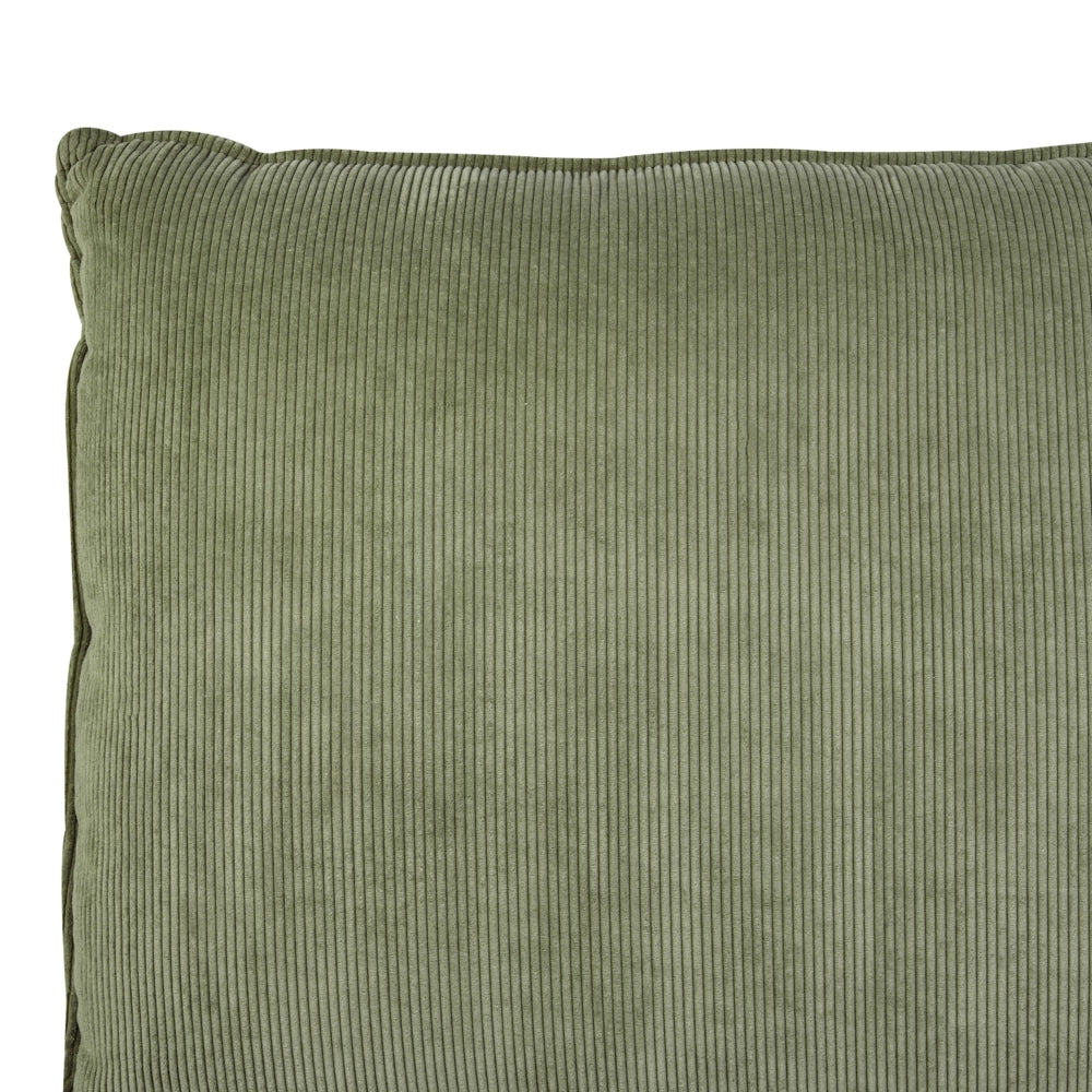 Letto ad acqua EU King Size Verde Oliva Velluto a Coste 180 x 200 cm con materasso con spessa testata imbottita e pediera Camera da letto in stile moderno
