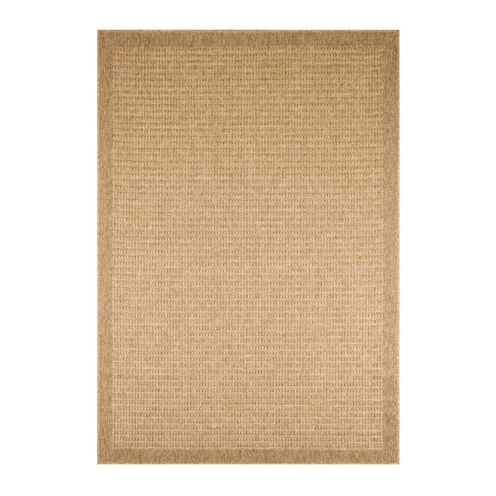 Tappeto interno/esterno effetto tela di iuta beige