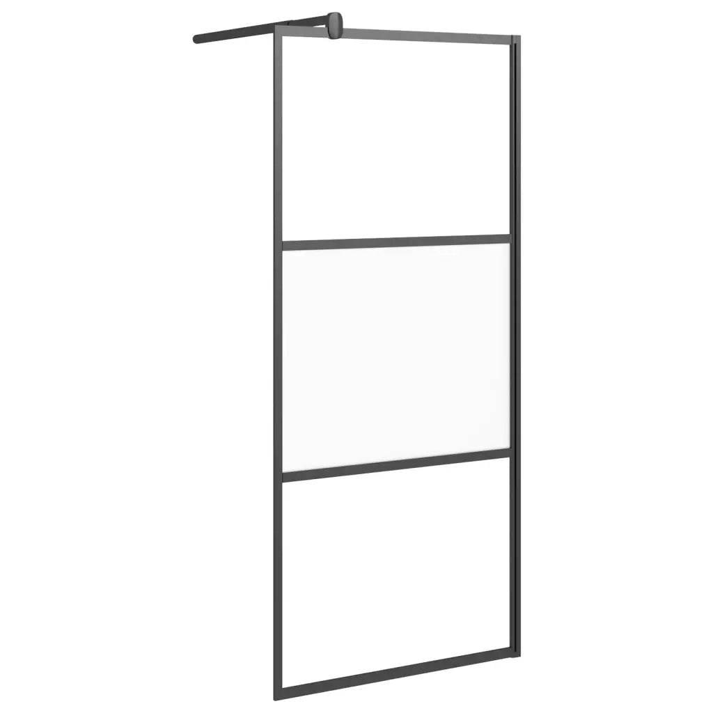 Parete Doccia Walk in 90x195 cm Vetro Semi Smerigliato ESG Nero 151873