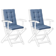 Set di 2 cuscini per sedute e schienale da esterno con lacci blu stile elegante giardino