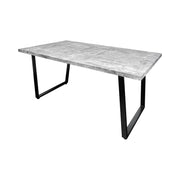 Tavolo da pranzo MERAX 160 cm – Piano effetto cemento grigio e struttura in metallo nero
