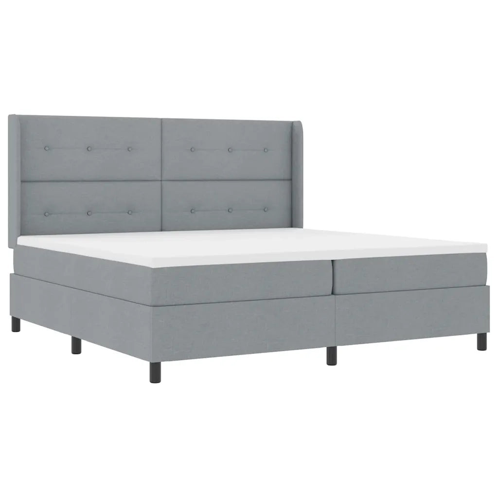 Letto a Sorgente LED Grigio chiaro 200 x 200 cm Tessuto 3343525