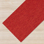 Tappeto Cucina Passatoia Antiscivolo Multiuso Soggiorno Corridoio No Pieghe Tinta Unita Effetto Rattan Intrecciata Lavabile Antimacchia  50x100cm - Vittoria Rosso
