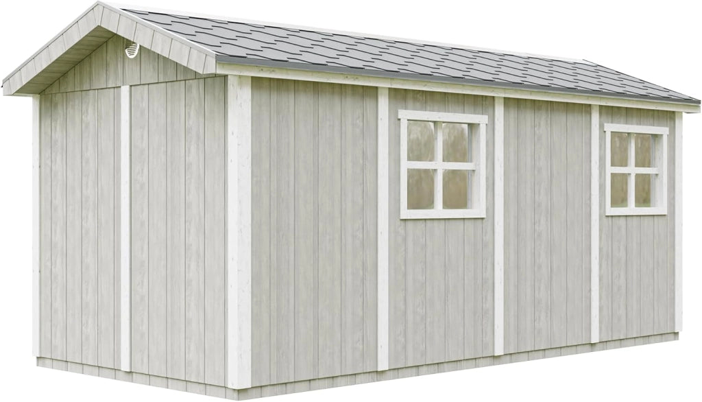 Casetta da giardino di qualit? premium 11,47 m² - H252x250x530 cm - Timbela M915C-TUNDRA GREY