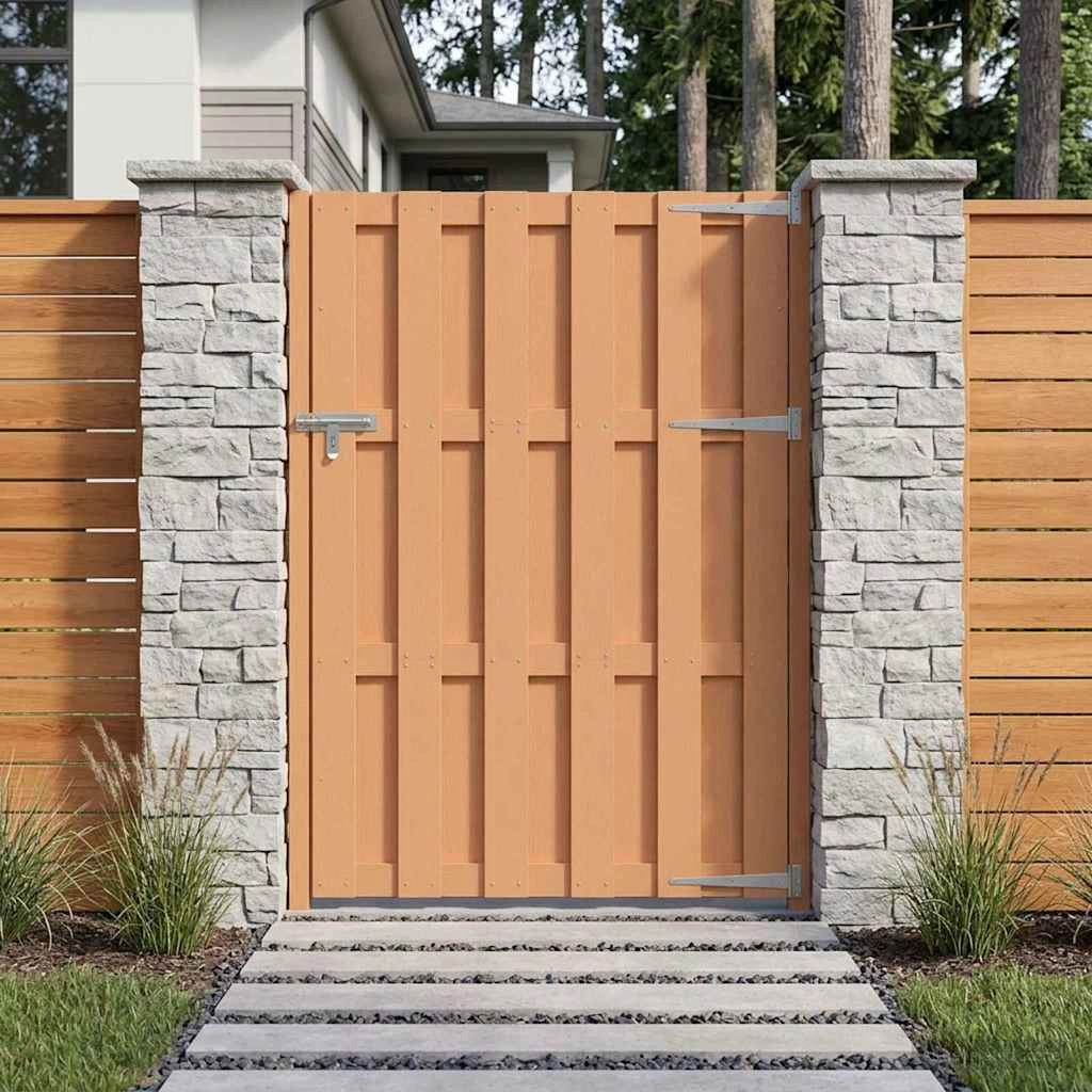 Cancello da giardino 100 x 150 cm WPC e Alluminio Marrone 42039051