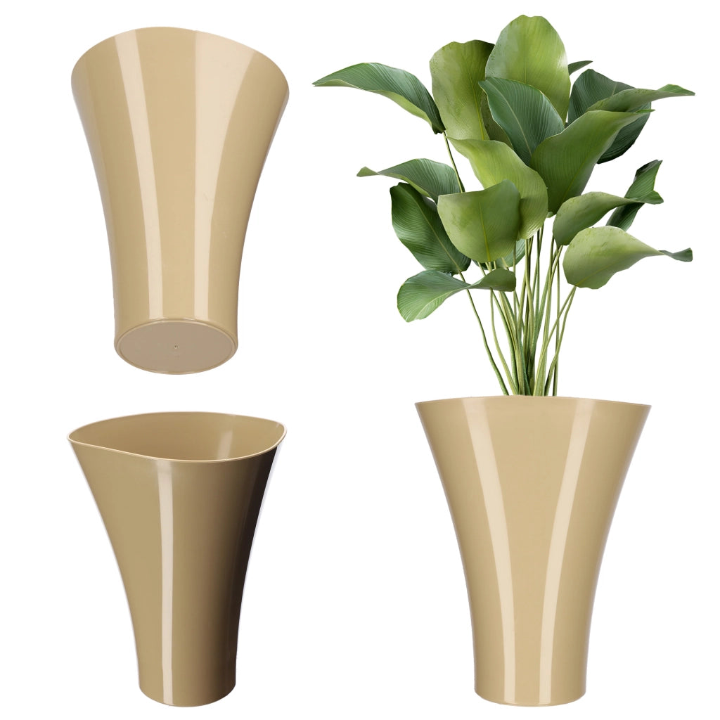 KADAX Copertura per vaso da fiori e piante, supporto per fiori in plastica beige, 16,5 cm