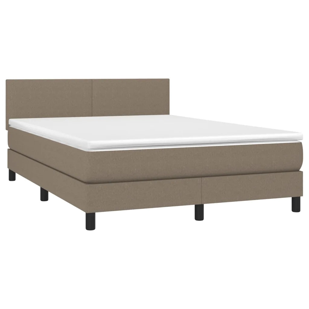 Giroletto a Molle con Materasso Tortora 140x200 cm in Tessuto
