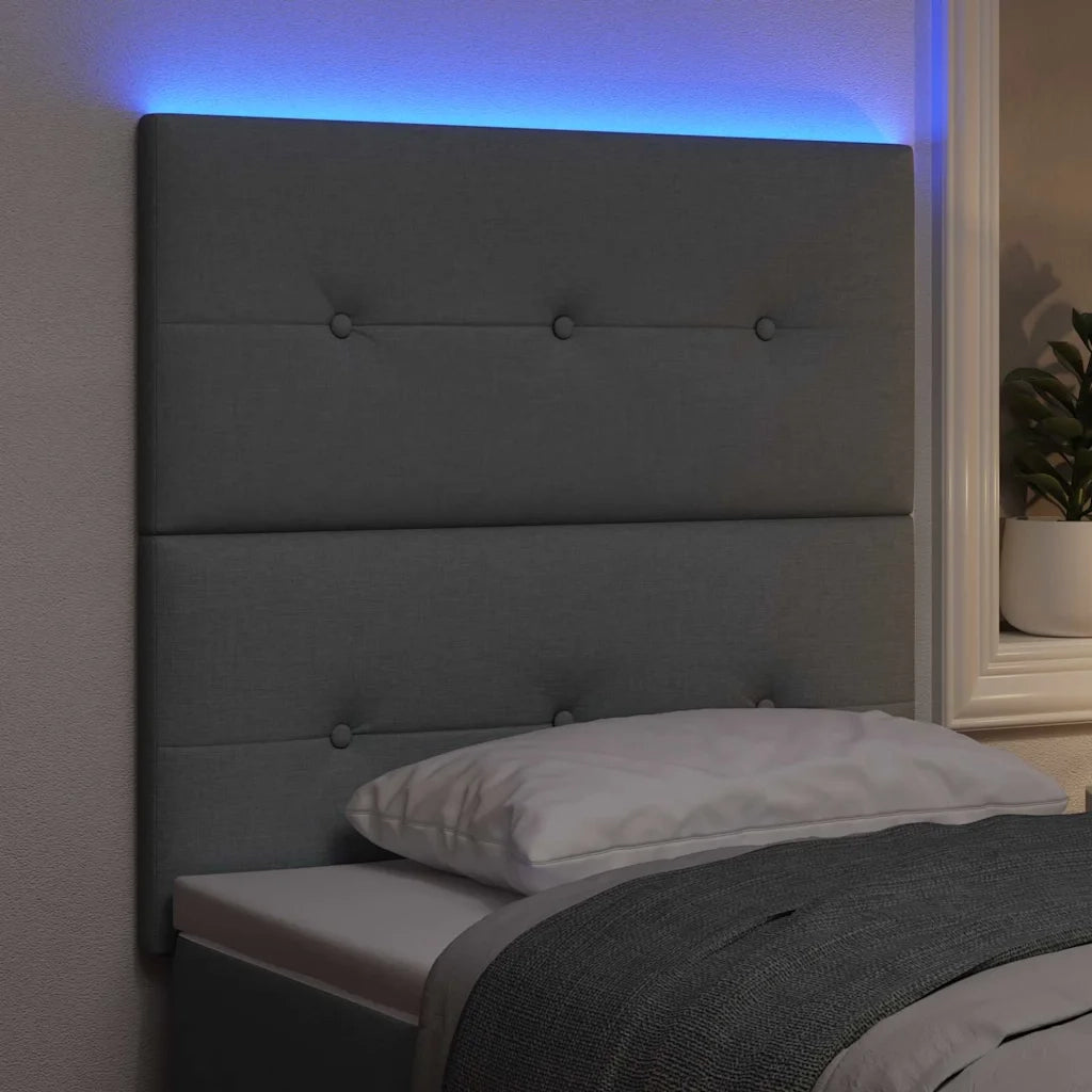 Testiera LED con testiera Grigio chiaro 100 cm Poliestere 3338410