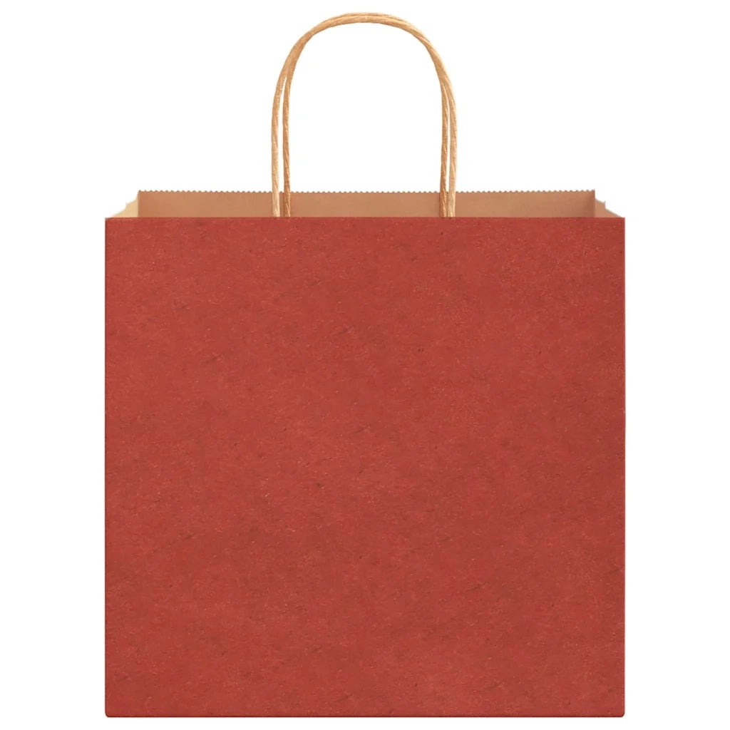 Sacchetti di Carta 250 pz con Manici Rossi 26x17x25 cm 4101759