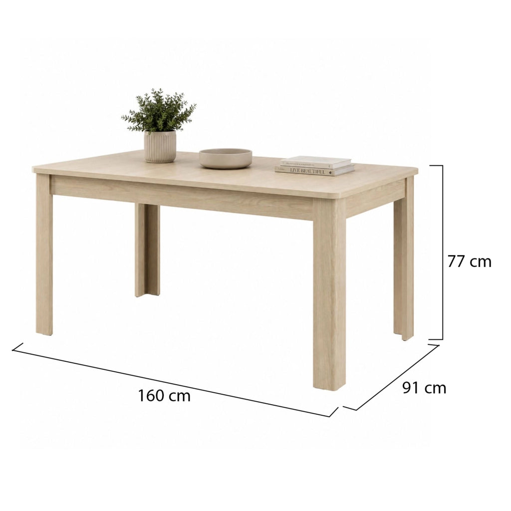 Olgiate, Tavolo Fisso 8 Posti, 160x91x77h cm Marrone Rovere