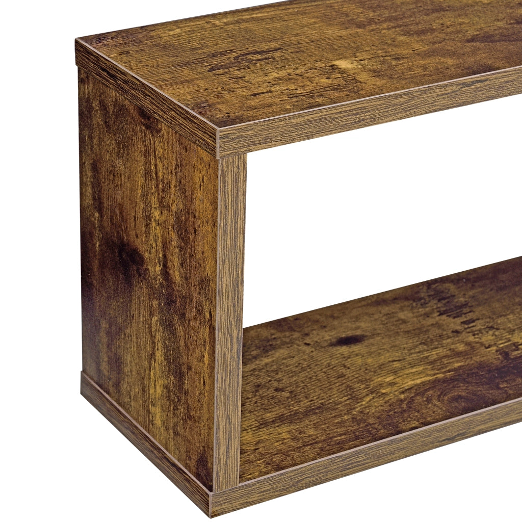 Set di 3 Mensole Rettangolari Mandal da Parete - Effetto Legno Scuro [en.casa]