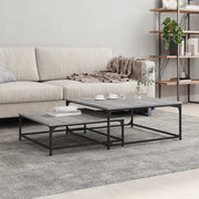 Tavolini Salotto Impilabili 2pz Grigio Sonoma Legno Multistrato 832821