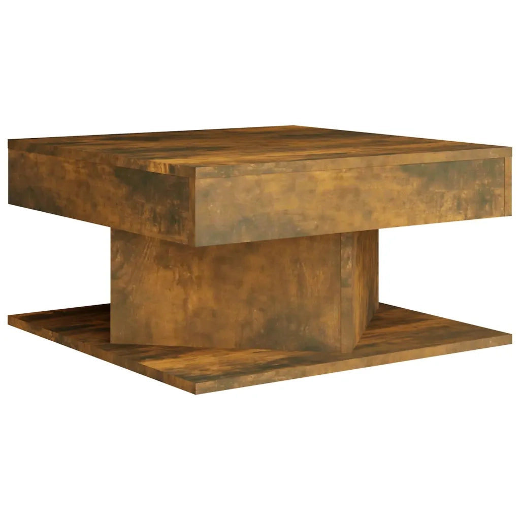 Tavolino da Salotto-Tavolino da soggiorno-Tavolo Rovere Fumo 57x57x30cm in Legno Multistrato