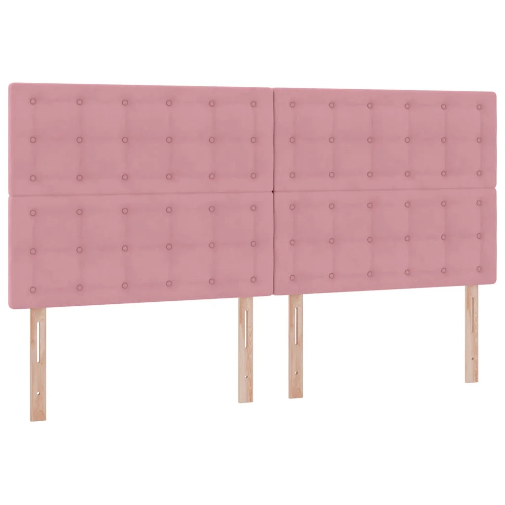Letto con contenitore LED e materasso Rosa 200 x 200 cm Velluto