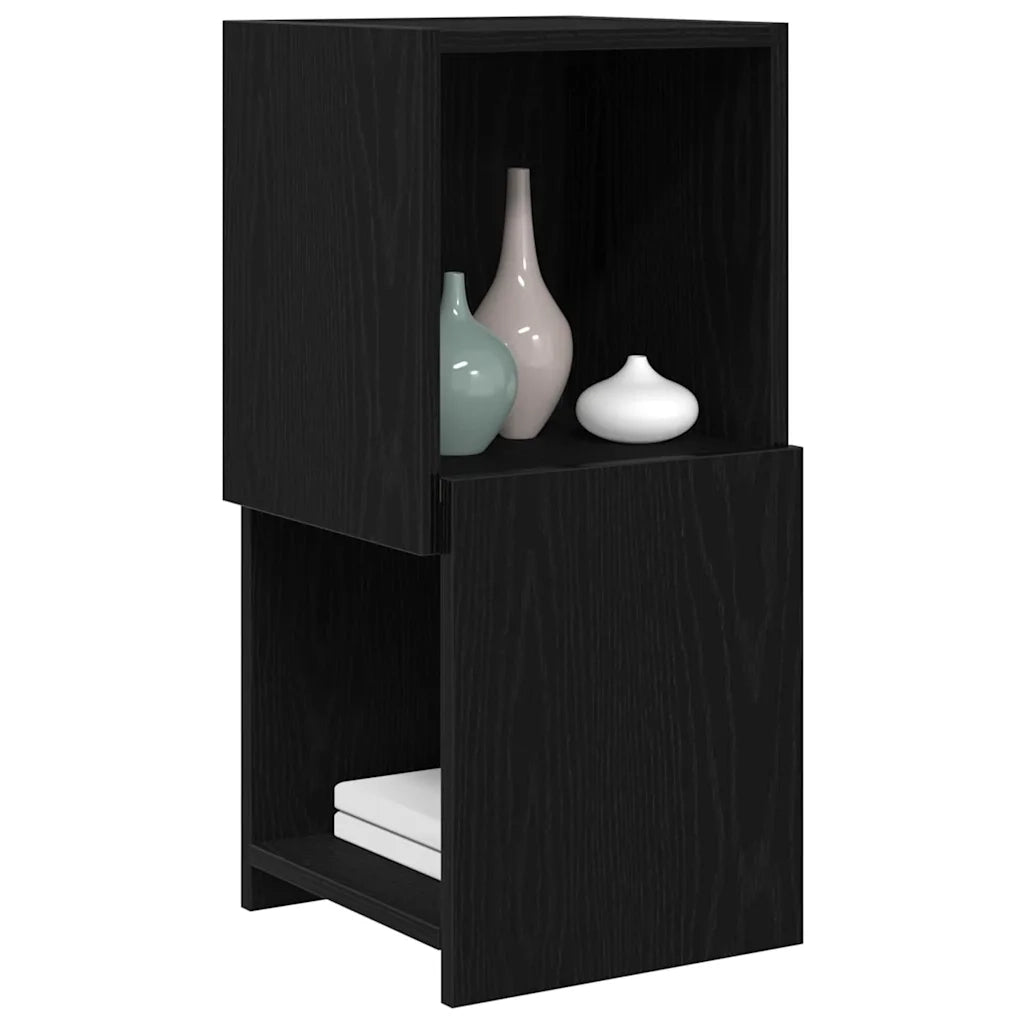 Mobile angolare 30,5x30x65cm Legno ingegnerizzato Rovere Nero 889838