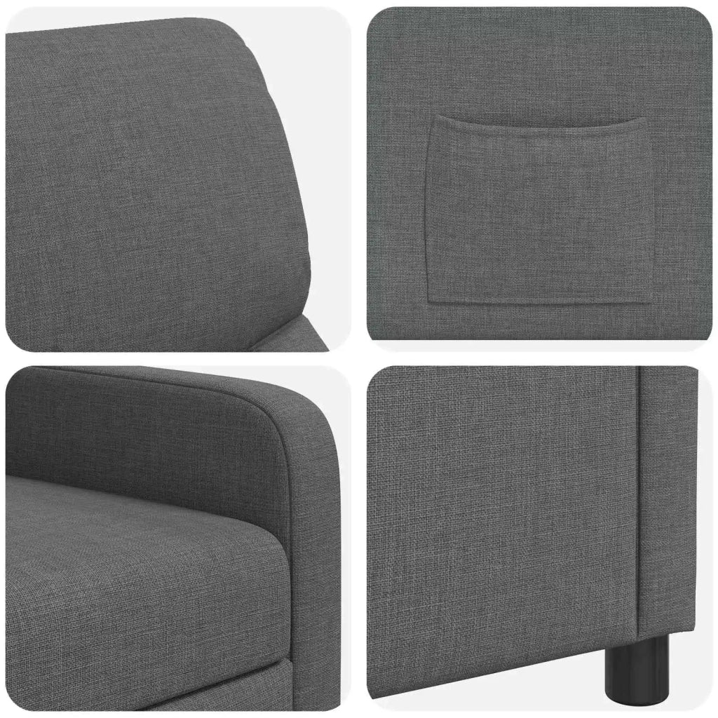 Divano Sedia-Poltrona reclinabile Grigio Scuro Tessuto 367345