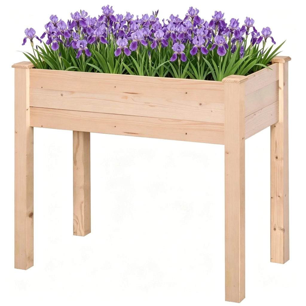 FIORIERA RIALZATA 86x46x76 cm Legno naturale con tessuto non tessuto