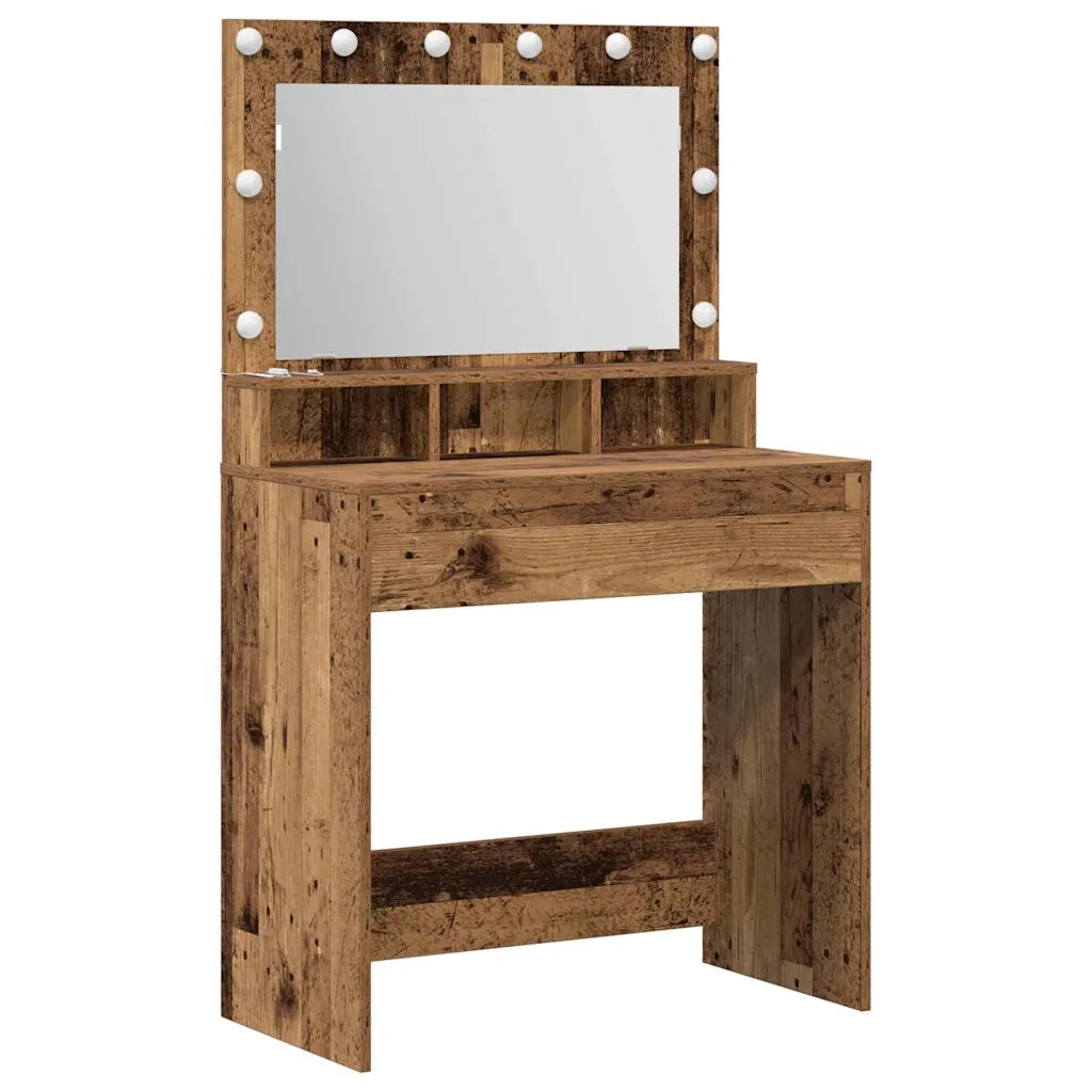 Tavolo da Trucco con specchio Legno vecchio 75,5 x 41 x 135 cm 865116