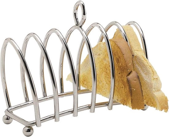 Broodhouder RVS in Stile di Cavallo con 6 Fessure per Ghiaccio per Gli Affettati e il Pane Raffermo