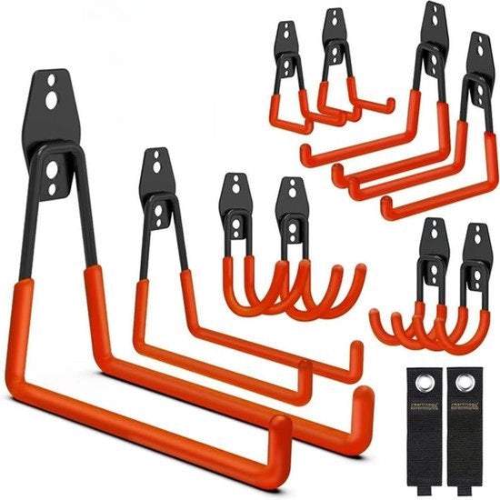 Hanger per Parete del Garage | Doppia Hanger Robusta | Economizza Spazio, Ideale per il Ripostiglio di Attrezzi, Biciclette e Attrezzature Sportive
