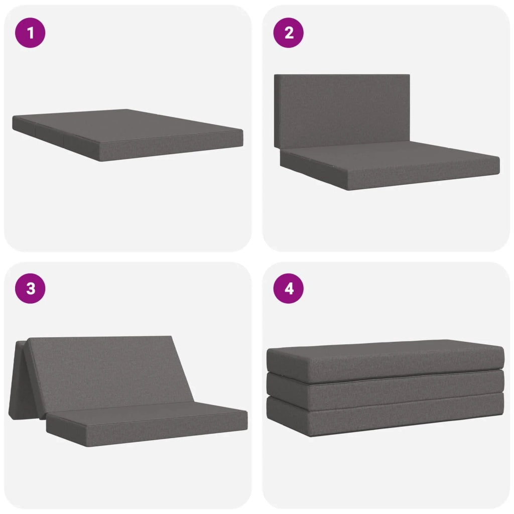Divano Letto Pieghevole 160 x 67 x 45 cm Grigio Chiaro 900232