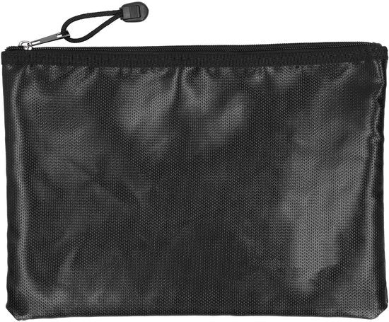 Documenti in sicurezza - Tas di archiviazione - Documenti - Tas di archiviazione - Chiusura a raccatto - Resistenente al fuoco - Nero - Per la conservazione di oggetti di valore
