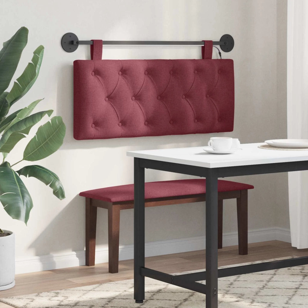 Testiera sospesa Con luce LED Rosso Vino Tessuto