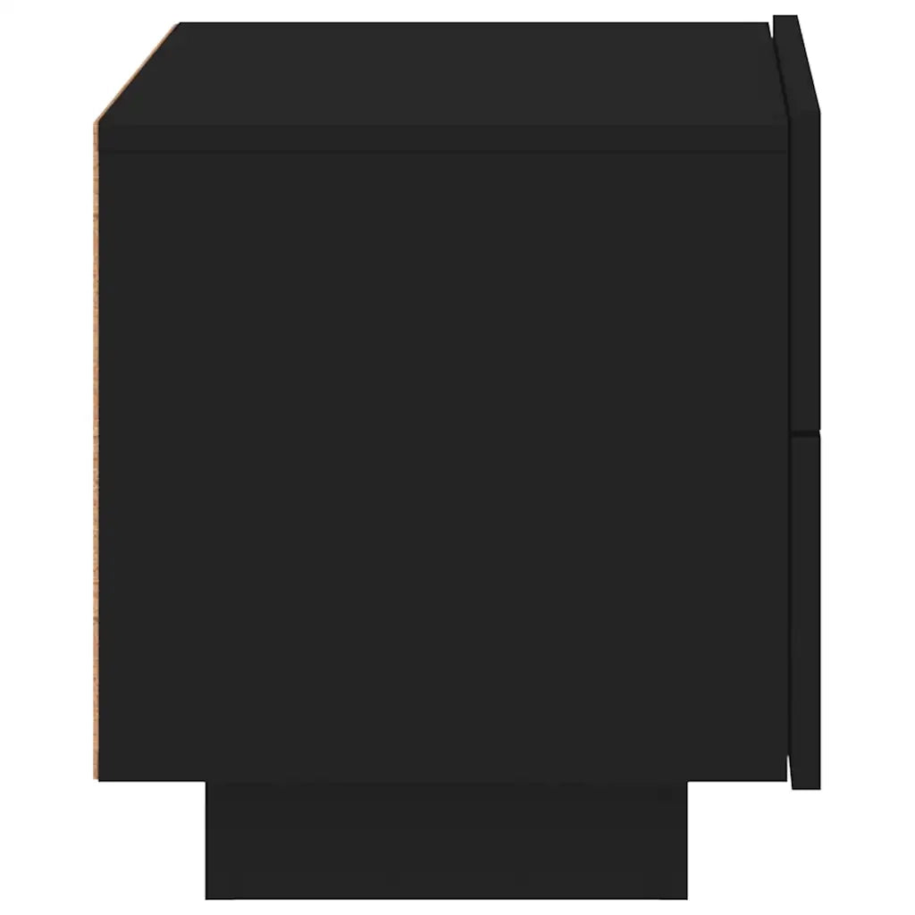 Comodino con Luci LED-Tavolino da notte Nero 70x36x40,5 cm