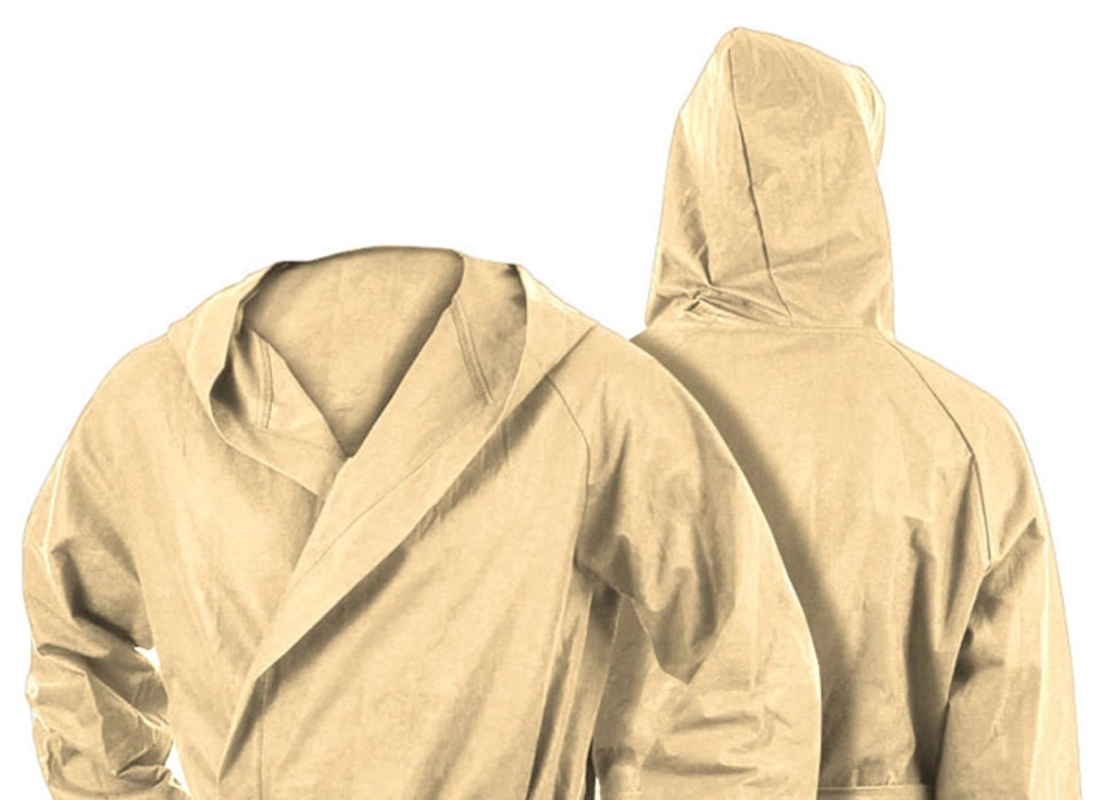 Accappatoio Con Cappuccio In Microfibra Taglia Adulto Unisex In Tinta Unita - S - Naturale