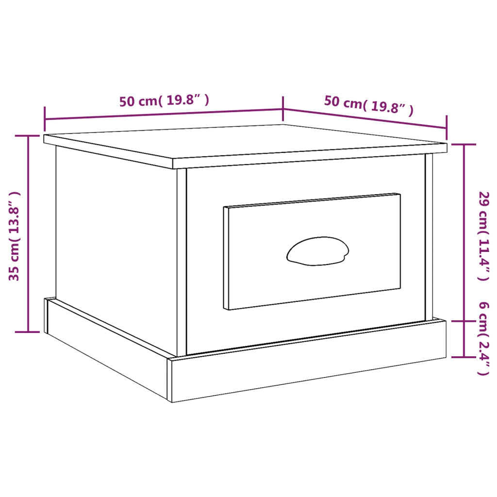 Tavolino da Salotto Bianco 50x50x35 cm in Legno Multistrato 816248