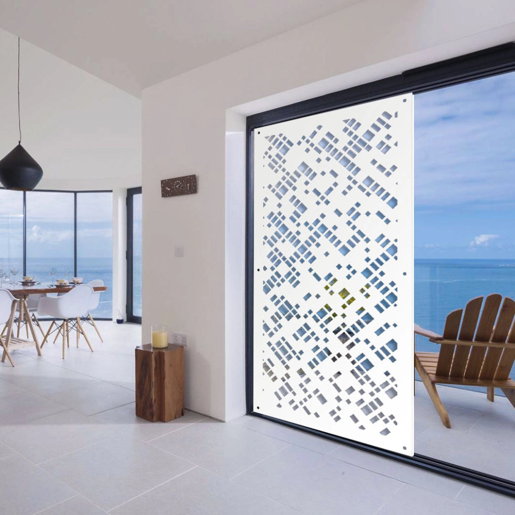 PIXEL - Pannello in PVC traforato - Parasole Misura: 50x150 cm, Colore: bianco