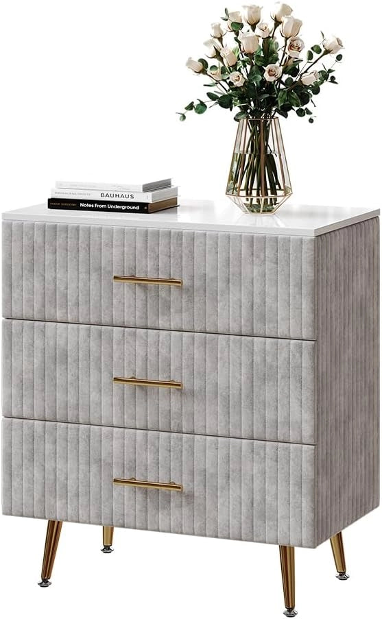 Cassettiera Velia, Grigio, 70 x 78.5 cm con 3 cassetti