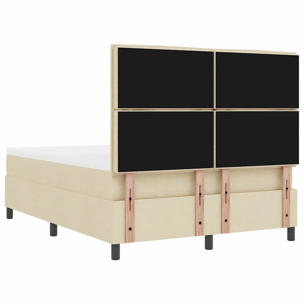 Letto a molle con testiera Crema 140 x 190 cm Tessuto 3343993