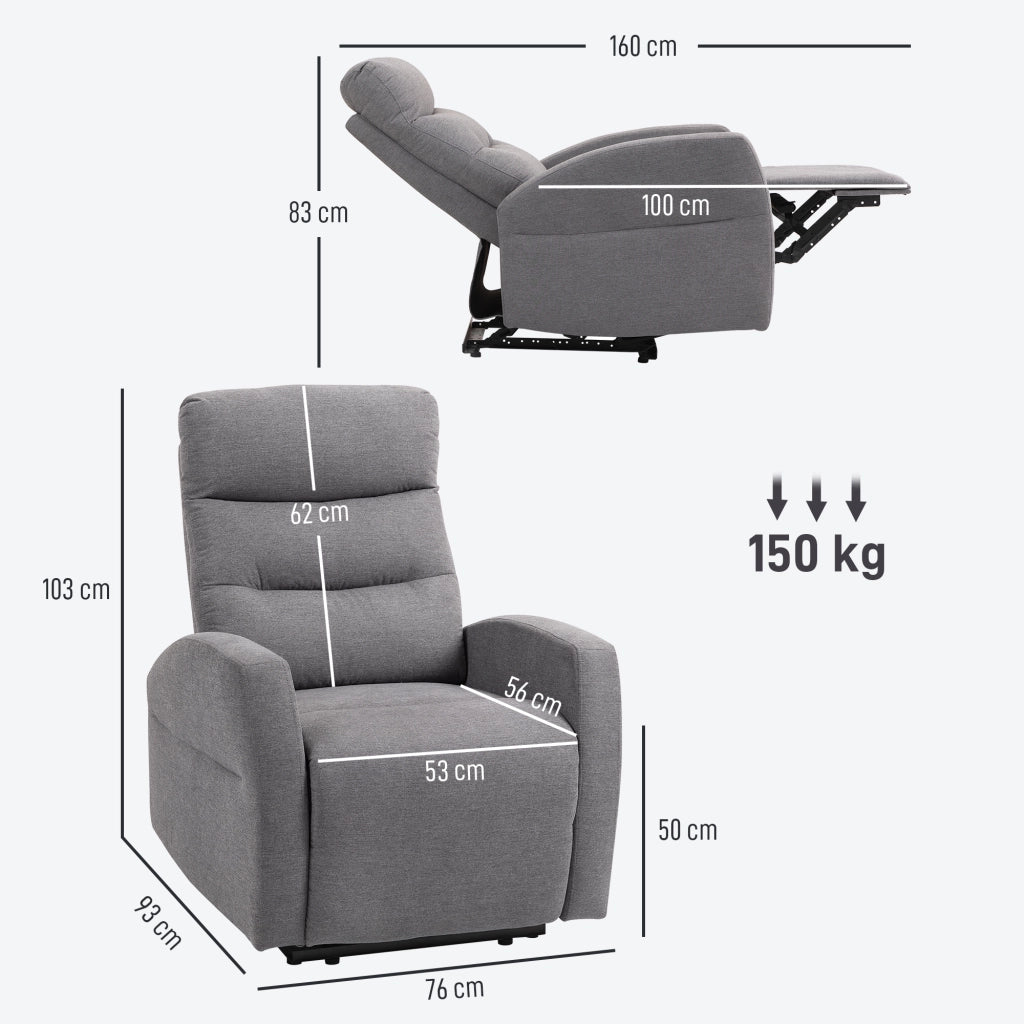 Poltrona Relax Reclinabile con Poggiapiedi ¨C Zephmum ¨C Grigio Scuro
