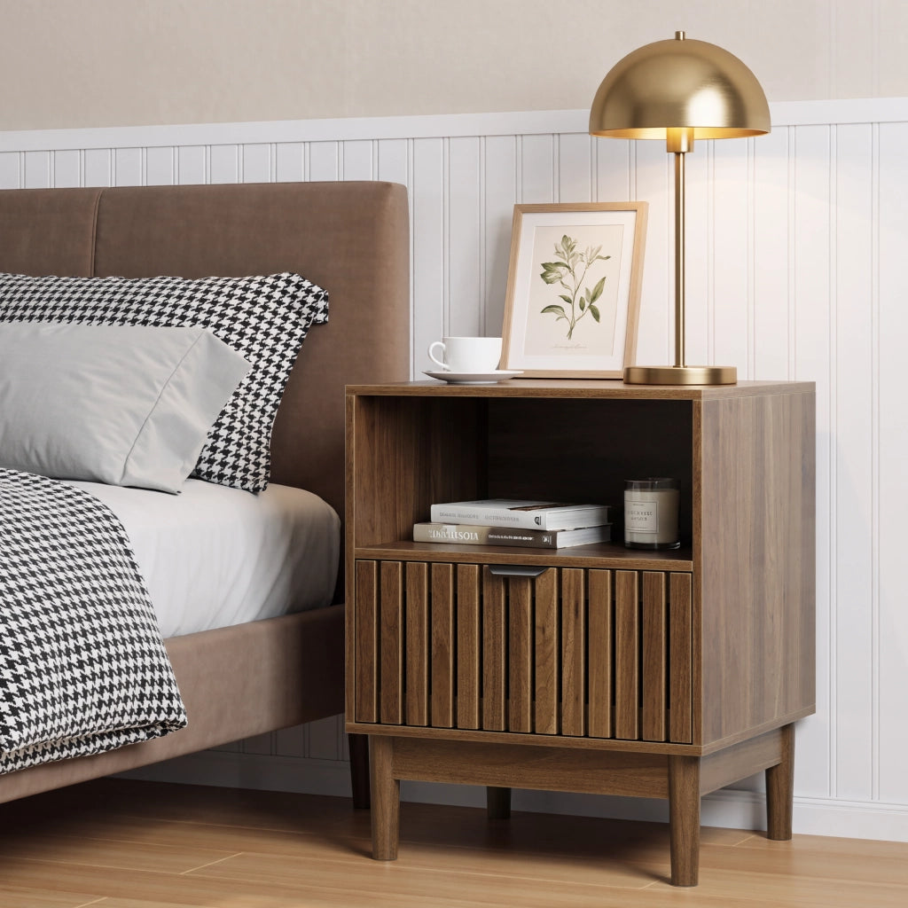 Comodino con Cassetto ¨C MINIMAL ¨C Noce, 45x39x56,5 cm