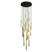 Lampadario Moderno Shu Acciaio Nero 17 Luci G9 Ip20