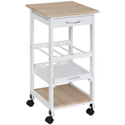 Carrello da cucina 4 livelli ¨C zephmum ¨C 37x37x76 cm bianco