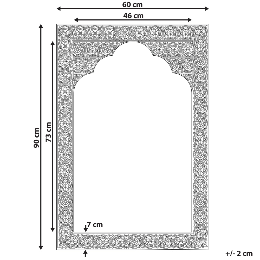 Specchio da muro rettangolare cornice rame 60 x 95 cm decorazione orientale
