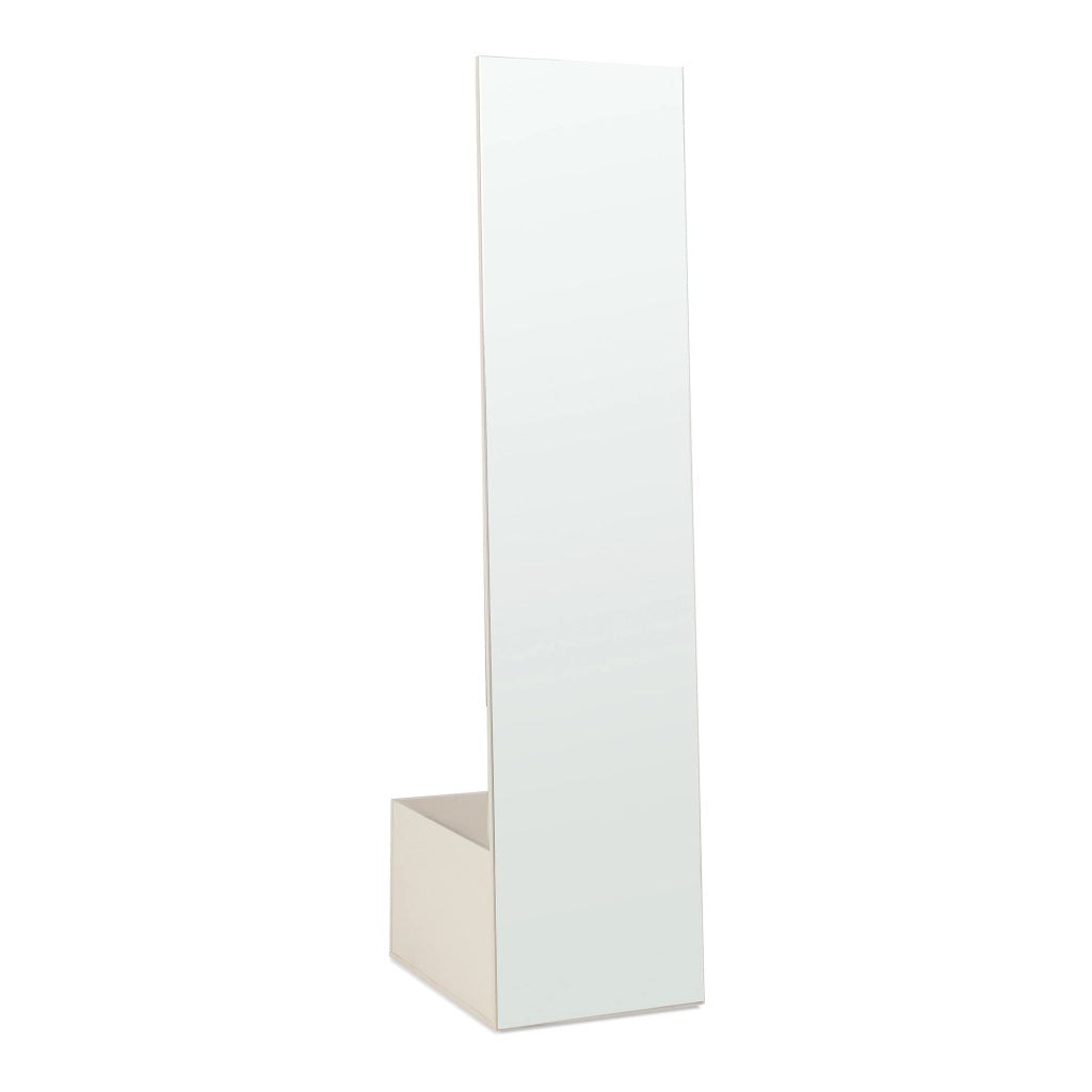 Specchio da Terra Saden con Appendiabiti e Vano Portaoggetti 165 x 40 x 51 cm - Avena Oatmeal [en.casa]