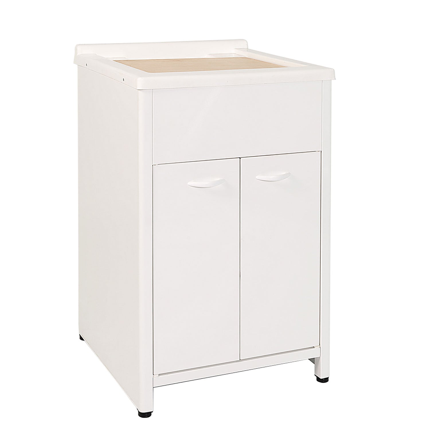 Mobile Lavatoio da Esterno in Polipropilene e Alluminio 50x50x83 cm Bianco