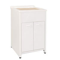 Mobile Lavatoio da Esterno in Polipropilene e Alluminio 50x50x83 cm Bianco