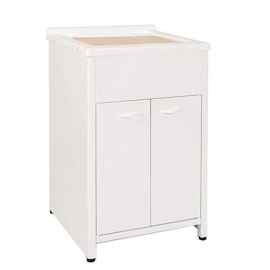 Mobile Lavatoio da Esterno in Polipropilene e Alluminio 50x50x83 cm Bianco