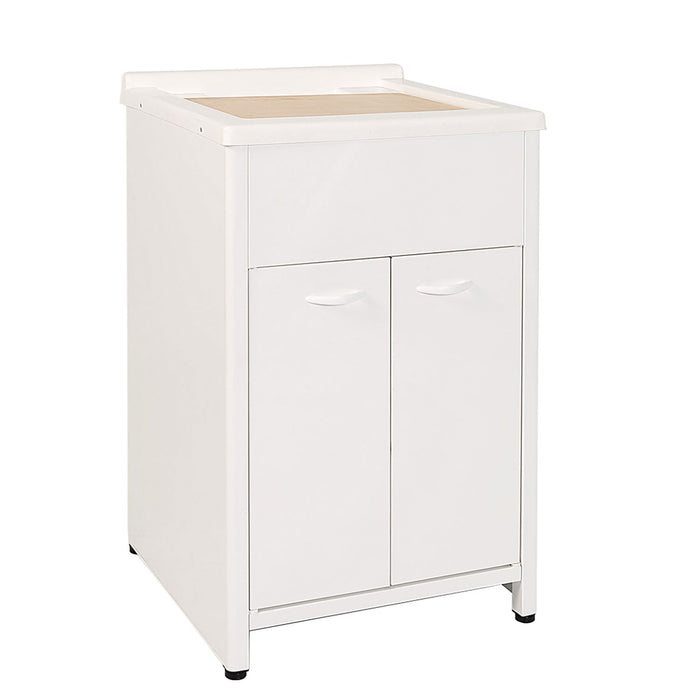 Mobile Lavatoio da Esterno in Polipropilene e Alluminio 50x50x83 cm Bianco