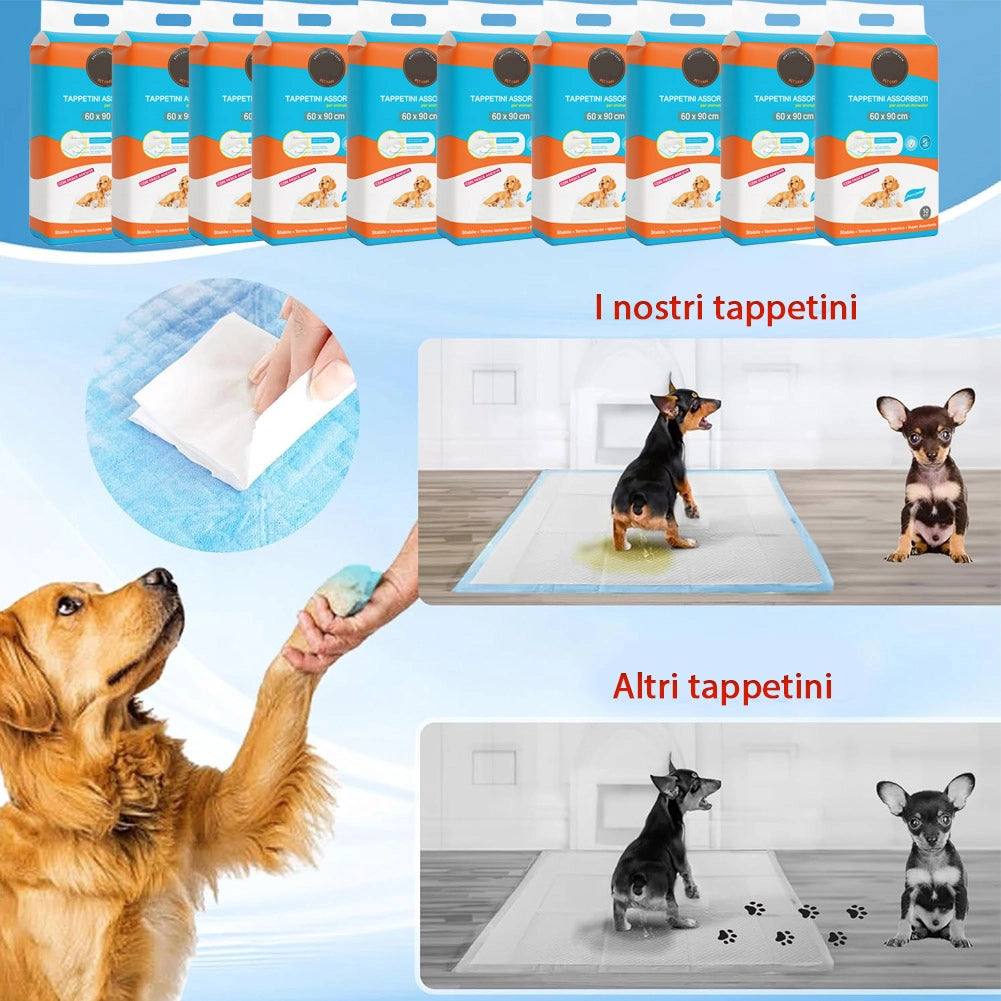 120 x Traversine per Cani tappetini igienici con adesivi Super assorbenti 60x90 cm