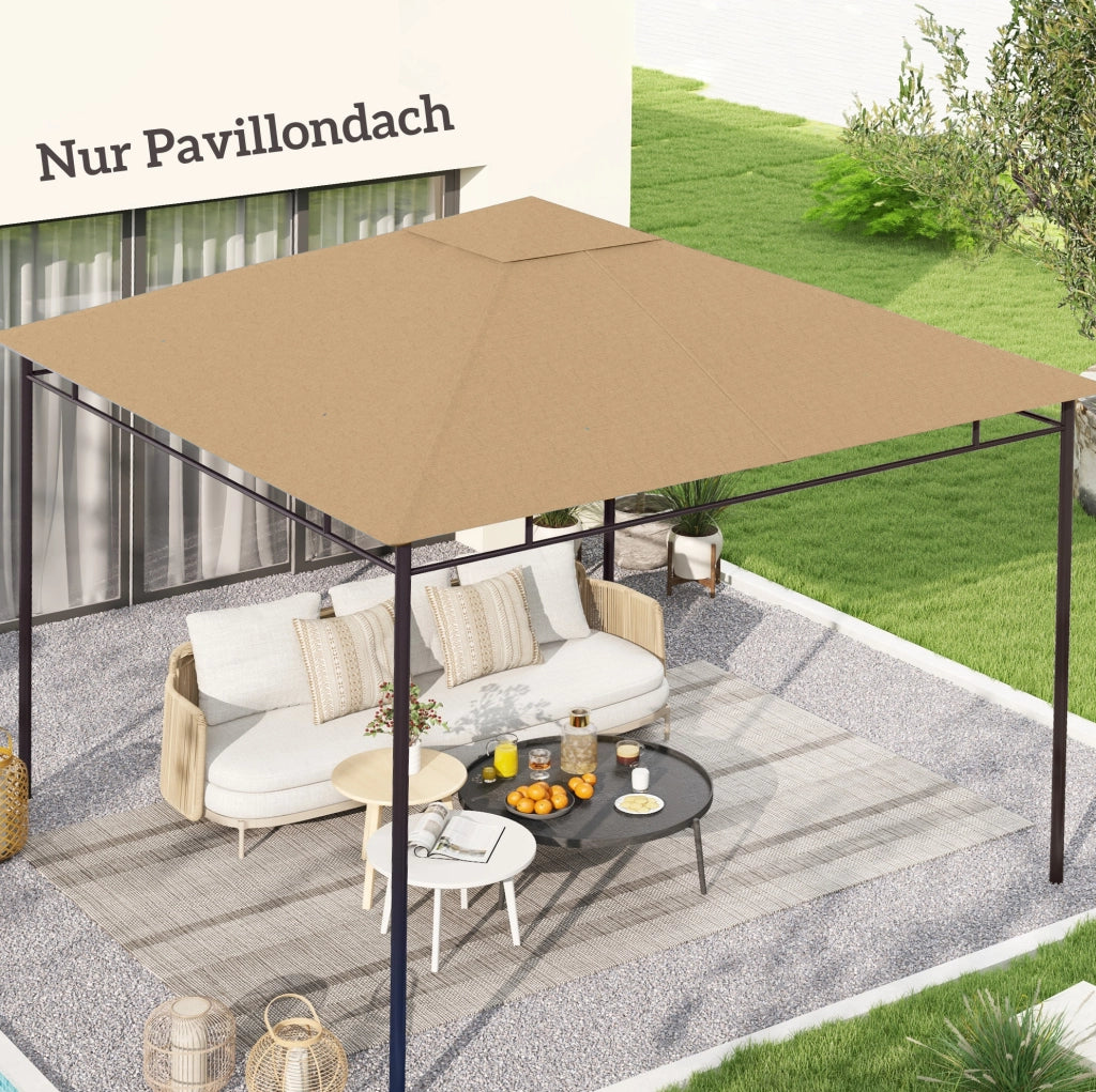 Telo di ricambio per gazebo 298 x 295 cm in poliestere beige